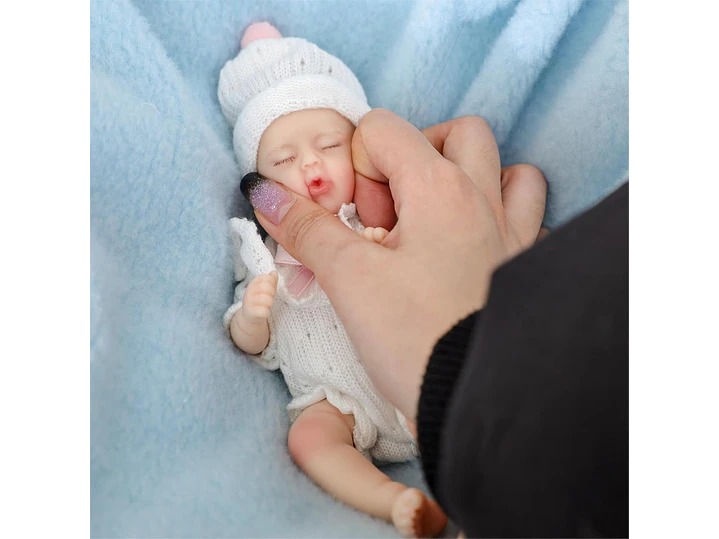 Cloveray Muñeca de bebé Reborn de silicona de 20Cm suave al tacto 5