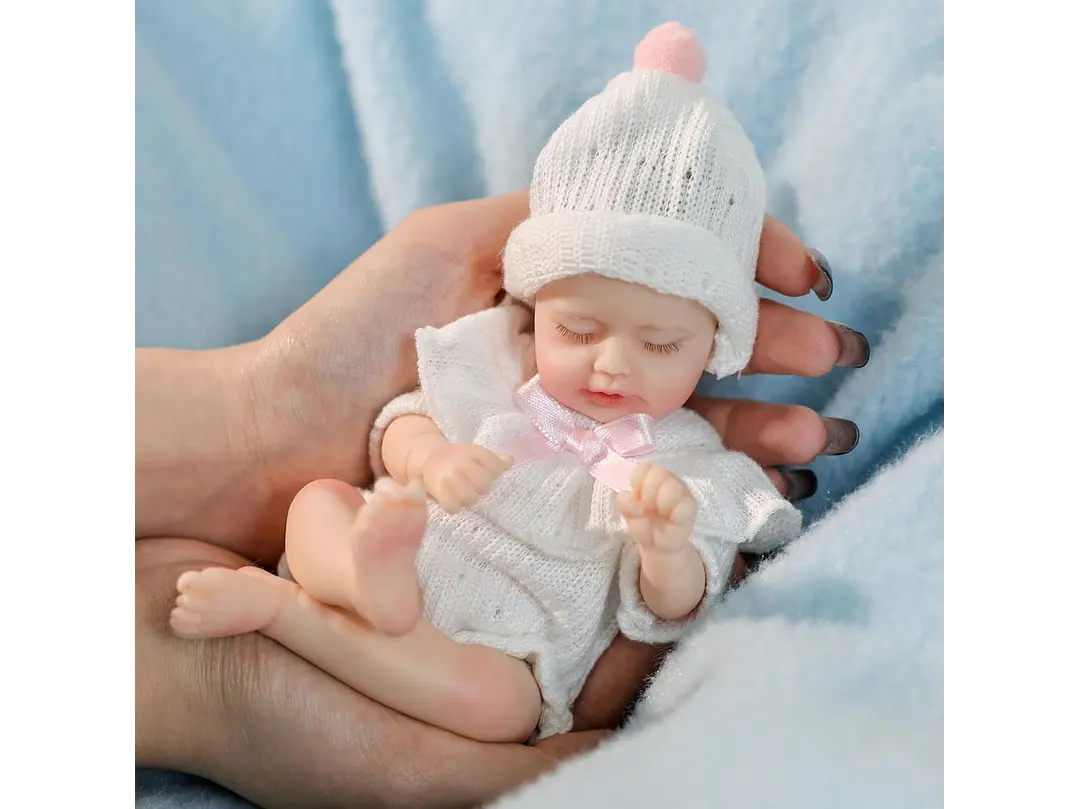 Cloveray Muñeca de bebé Reborn de silicona de 20Cm suave al tacto 1