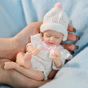 Cloveray Muñeca de bebé Reborn de silicona de 20Cm suave al tacto