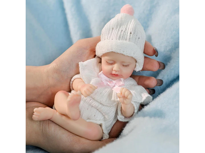 Cloveray Muñeca de bebé Reborn de silicona de 20Cm suave al tacto 1
