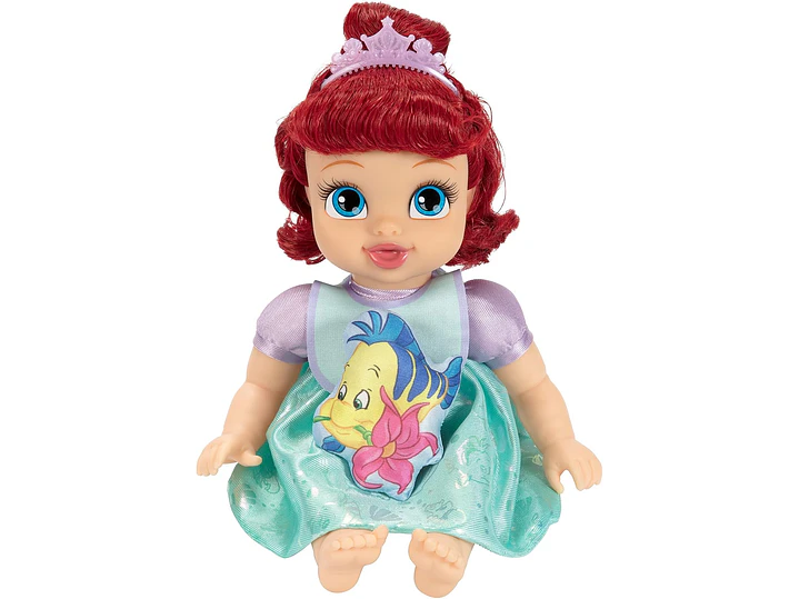  Disney - Muñeca de la princesa Baby Ariel Baby de lujo con tiara, portabebé, 3