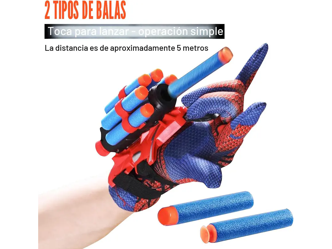 Juego de 2 Guantes Lanzadores De Muñeca De Tela De Araña, 1