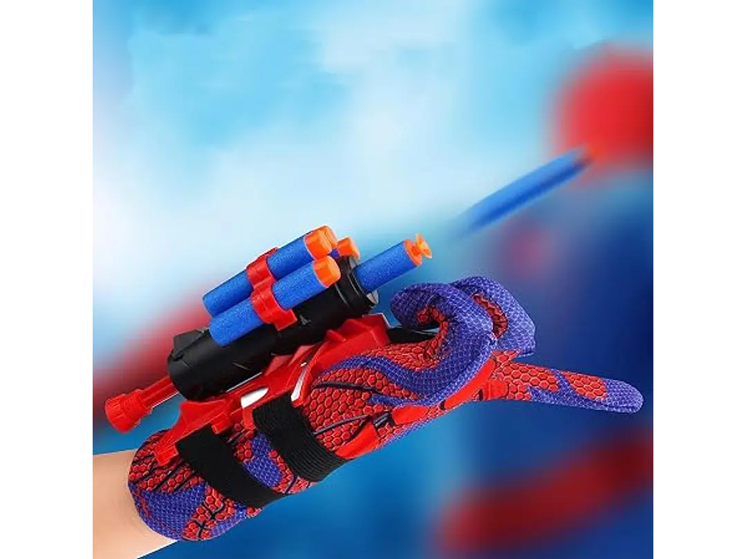 Juego de 2 Guantes Lanzadores De Muñeca De Tela De Araña, 4