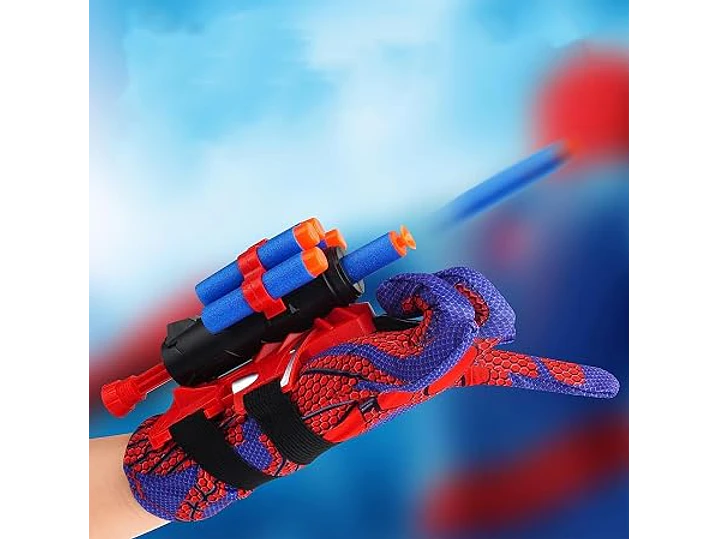 Juego de 2 Guantes Lanzadores De Muñeca De Tela De Araña, 4