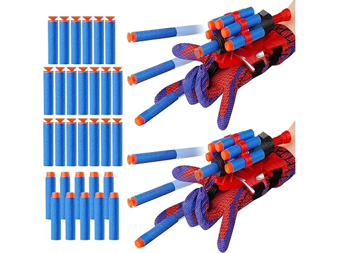 Juego de 2 Guantes Lanzadores De Muñeca De Tela De Araña, 5