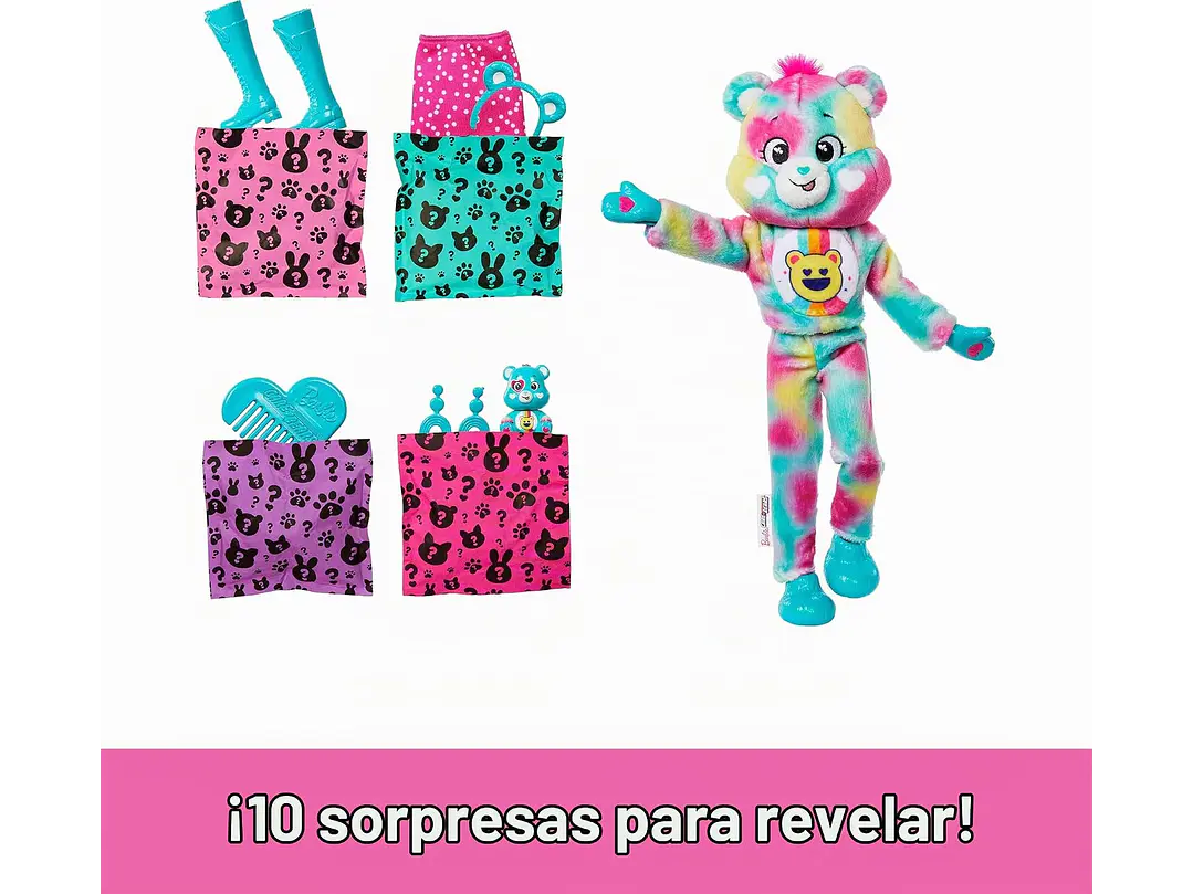  Barbie Cutie Reveal Care Bears - Muñeca y accesorios, 5