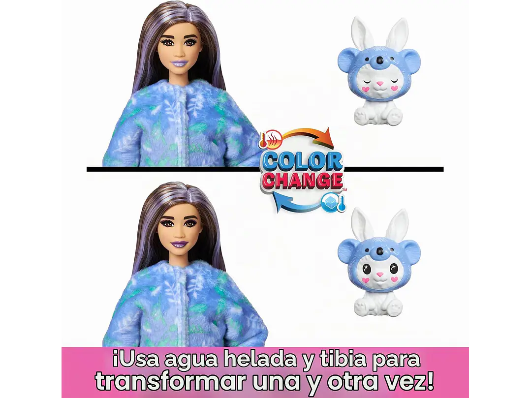 Muñeca Barbie Cutie Reveal y Accesorios con Disfraz de Animal y 10 Sorpresas Incluyendo Cambio de Color, 5