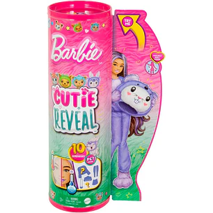 Muñeca Barbie Cutie Reveal y Accesorios con Disfraz de Animal y 10 Sorpresas Incluyendo Cambio de Color,