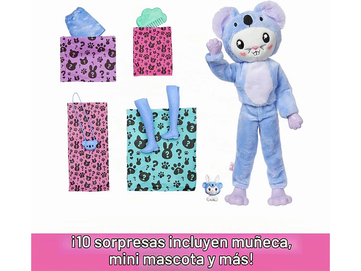 Muñeca Barbie Cutie Reveal y Accesorios con Disfraz de Animal y 10 Sorpresas Incluyendo Cambio de Color, 6