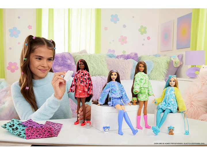 Muñeca Barbie Cutie Reveal y Accesorios con Disfraz de Animal y 10 Sorpresas Incluyendo Cambio de Color, 7
