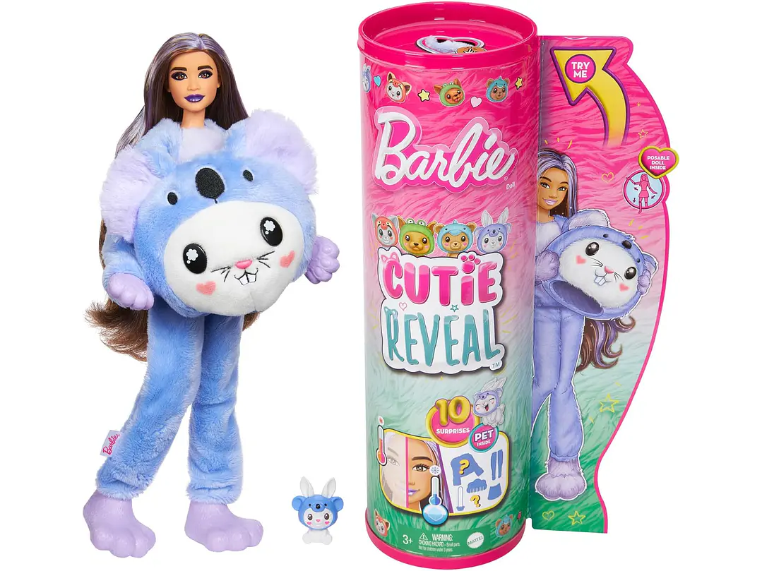 Muñeca Barbie Cutie Reveal y Accesorios con Disfraz de Animal y 10 Sorpresas Incluyendo Cambio de Color, 8