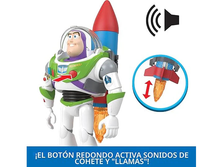 Mattel Disney and Pixar Toy Story - Figura de acción parlante, Rocket Rescue Buzz Lightyear con más de 20 sonidos y frases y visera de casco en movimiento, escala de 12 pulgadas 2