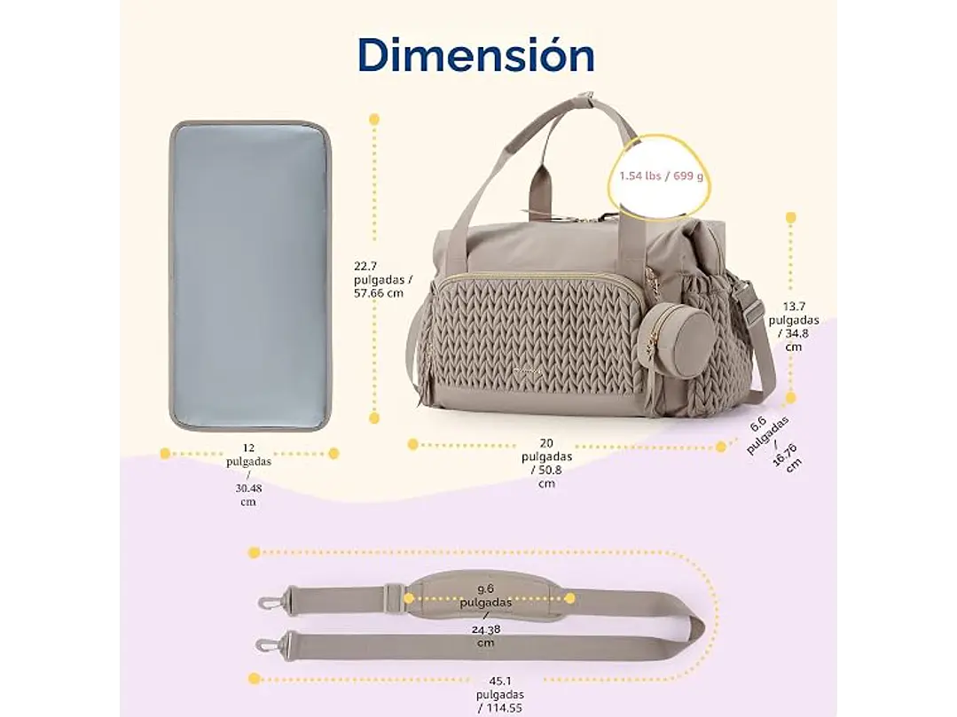 Bolso Pañalera Grapeada 3