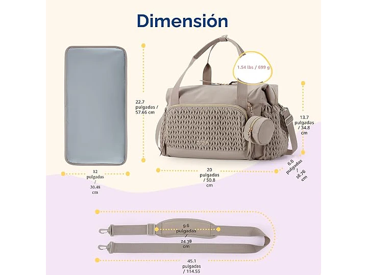 Bolso Pañalera Grapeada 3