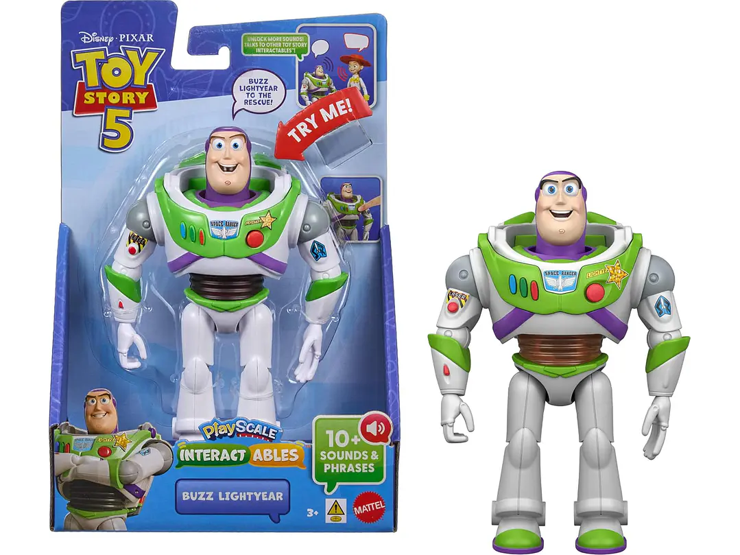  Mattel Disney y Pixar Toy Story 5 Interactables Buzz Lightyear | Figura parlante de escala de juegos de 7 1