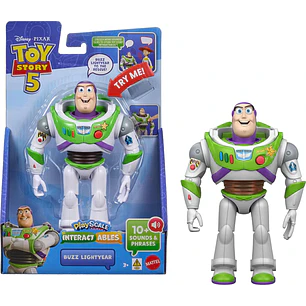  Mattel Disney y Pixar Toy Story 5 Interactables Buzz Lightyear | Figura parlante de escala de juegos de 7