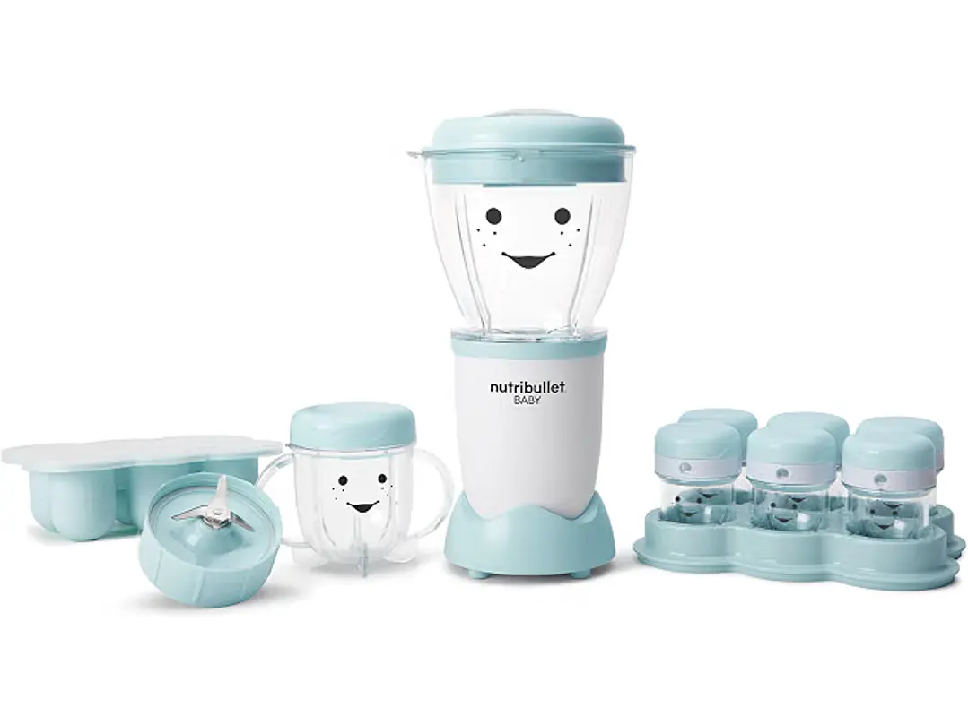 NutriBullet NBY-50100 Sistema completo de fabricación de alimentos para bebés, 32 onzas, blanco, azul, transparente 5