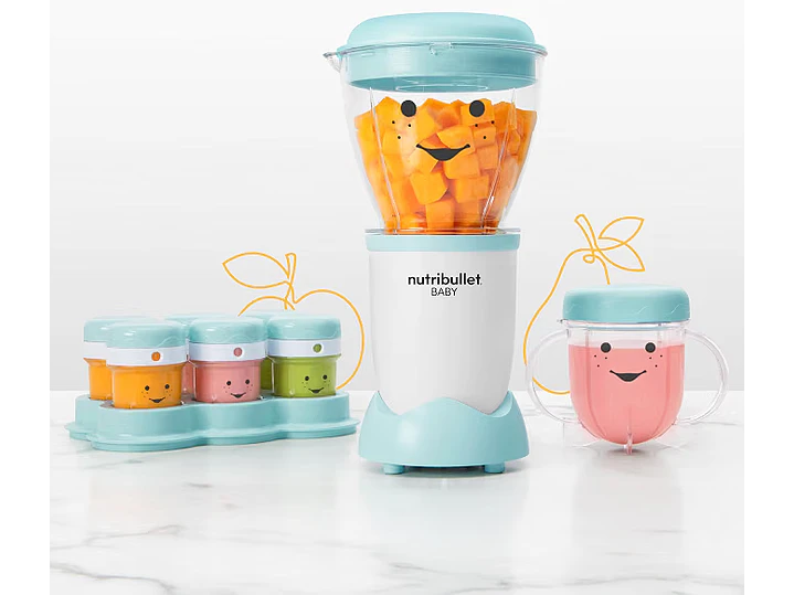 NutriBullet NBY-50100 Sistema completo de fabricación de alimentos para bebés, 32 onzas, blanco, azul, transparente 1