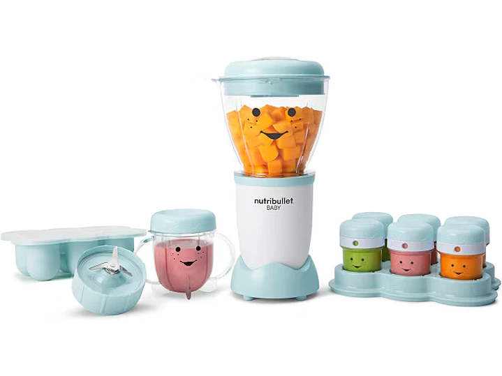 NutriBullet NBY-50100 Sistema completo de fabricación de alimentos para bebés, 32 onzas, blanco, azul, transparente 6