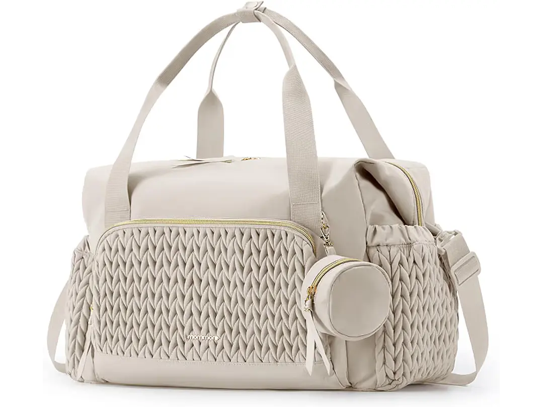 mommore - Bolso para pañales, bolsos de gran capacidad para viajes, bolso para hospital para parto, bolso para bebé con estuche para chupete 1