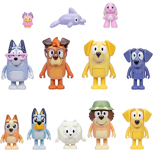 Bluey Super Fan - Juego de figuras de 12 personajes