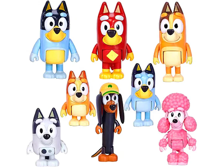 Bluеу Toys - Juego de 8 figuras súper fan para niños pequeños, juego de figuras de acción de lobos, figuras de 1