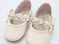 Baleta Beige Lazo Flores - Miniatura 2