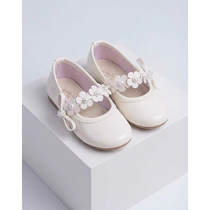 Baleta Beige Lazo Flores