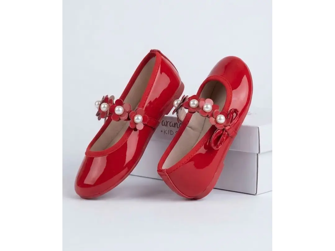 Baleta Rojo Flores 1