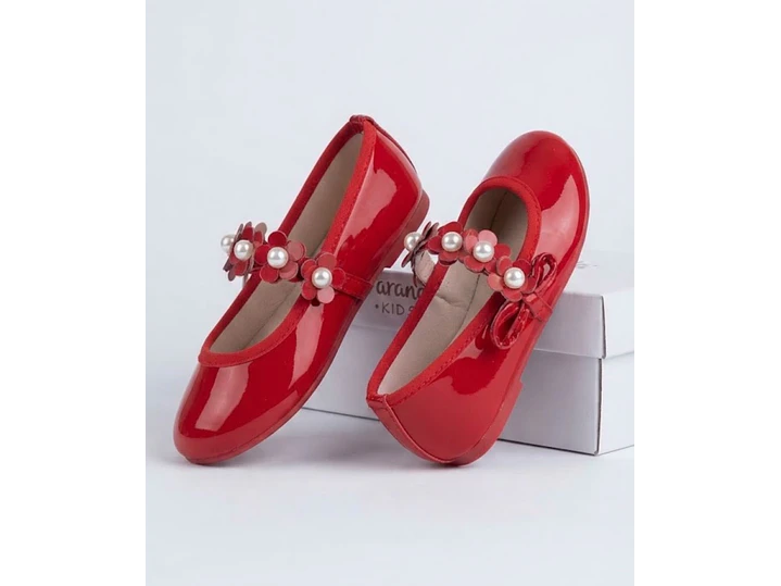 Baleta Rojo Flores 1