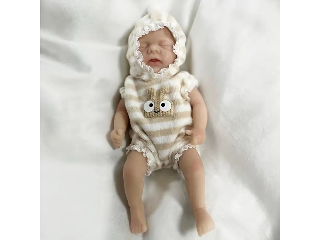Muñeca Reborn Bebé 15 cm Mini de Silicona con Ropa y Accesorios de Alimentación 1