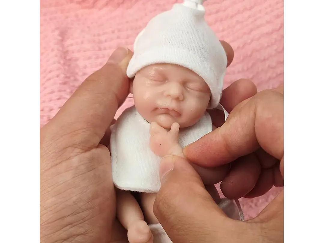 Muñeca de bebé Reborn de silicona de 16.5Cm suave al tacto 3