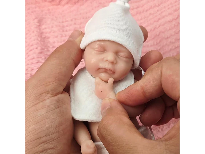 Muñeca de bebé Reborn de silicona de 16.5Cm suave al tacto 3