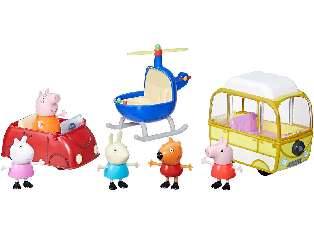 Peppa Pig Peppa's Little Vehicle Playset para niñas y niños, incluye helicóptero, 1