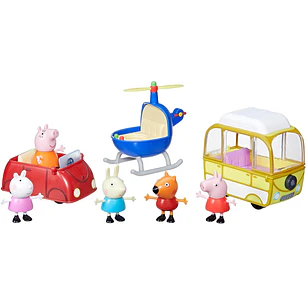 Peppa Pig Peppa's Little Vehicle Playset para niñas y niños, incluye helicóptero,