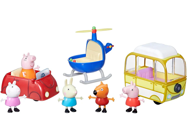 Peppa Pig Peppa's Little Vehicle Playset para niñas y niños, incluye helicóptero, 1