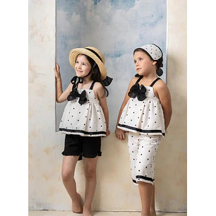 Set Español Shor Negro + Blusa 