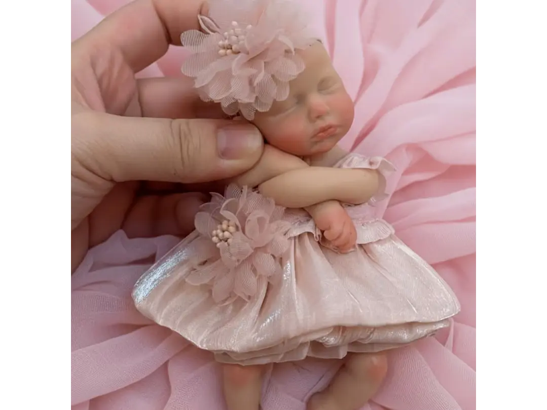  Muñeca de bebé Reborn de silicona de 16Cm suave al tacto 3