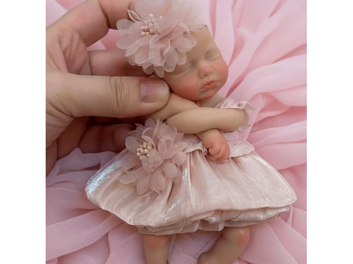  Muñeca de bebé Reborn de silicona de 16Cm suave al tacto 3