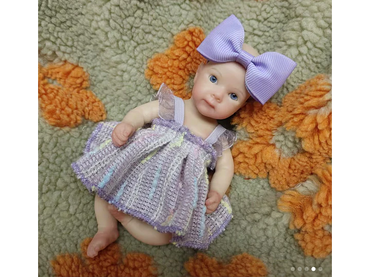 Muñeca de bebé Reborn de silicona de 16Cm suave al tacto 4