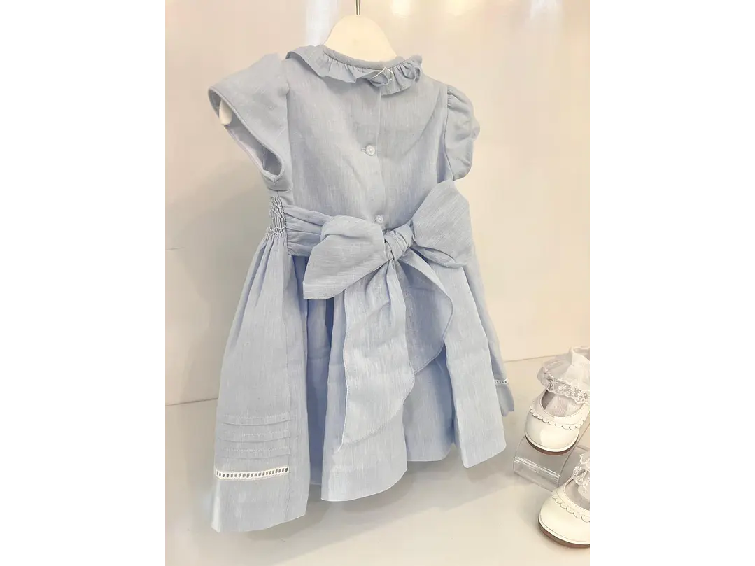 Vestido Nido Abeja Celeste 4