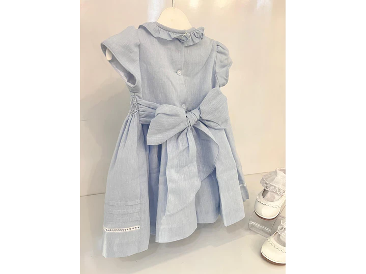 Vestido Nido Abeja Celeste 4