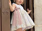 Vestido Romantico Español Fiorella Tull Rosa Palo - Miniatura 1
