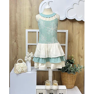 Vestido Grazziani Verde Beige