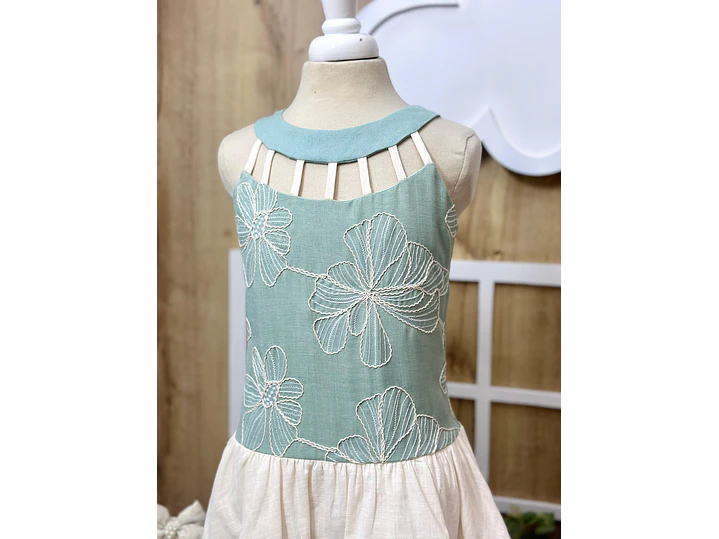 Vestido Grazziani Verde Beige 2