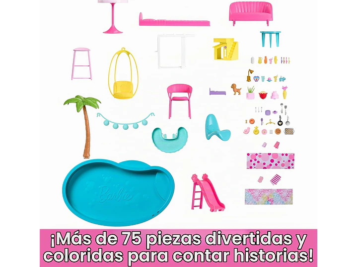  Barbie Juego de casa de muñecas Dreamhouse y 2
