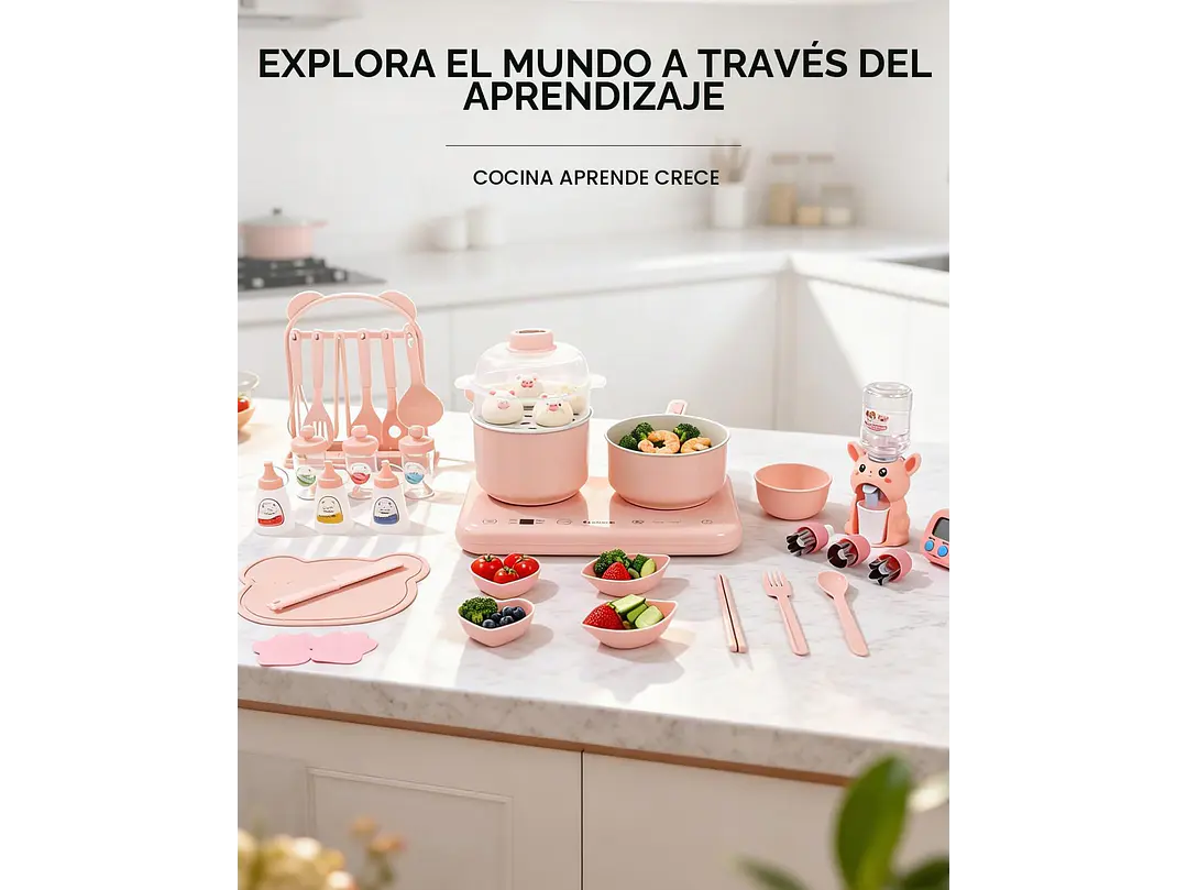  Juego de cocina real con quemador dual de 110 V,  7