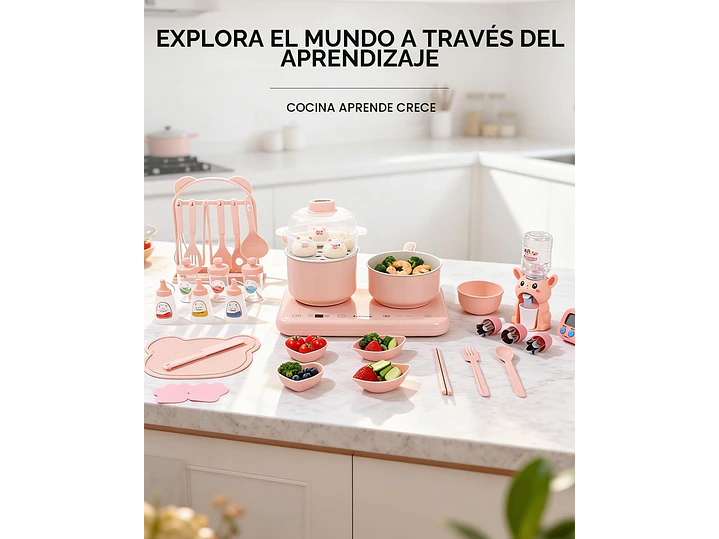  Juego de cocina real con quemador dual de 110 V,  7