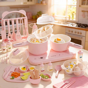  Juego de cocina real con quemador dual de 110 V, 