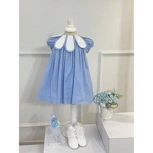 Vestido Farándula Flor Azul 